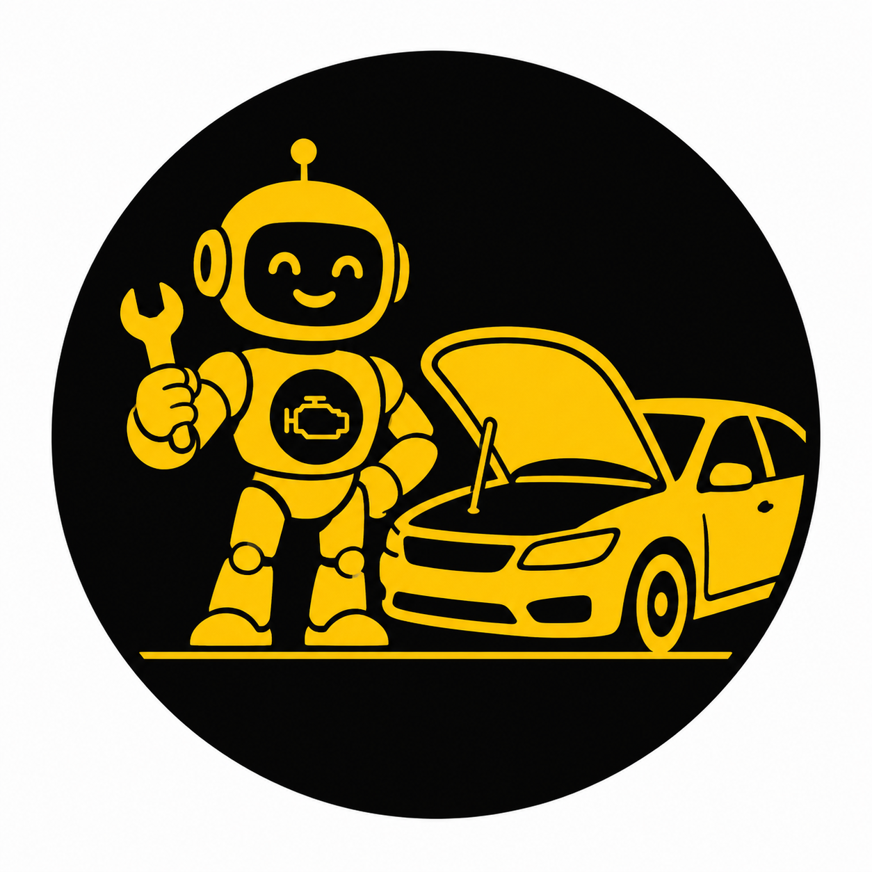 AI mechanic diagnosing and repairing a car
